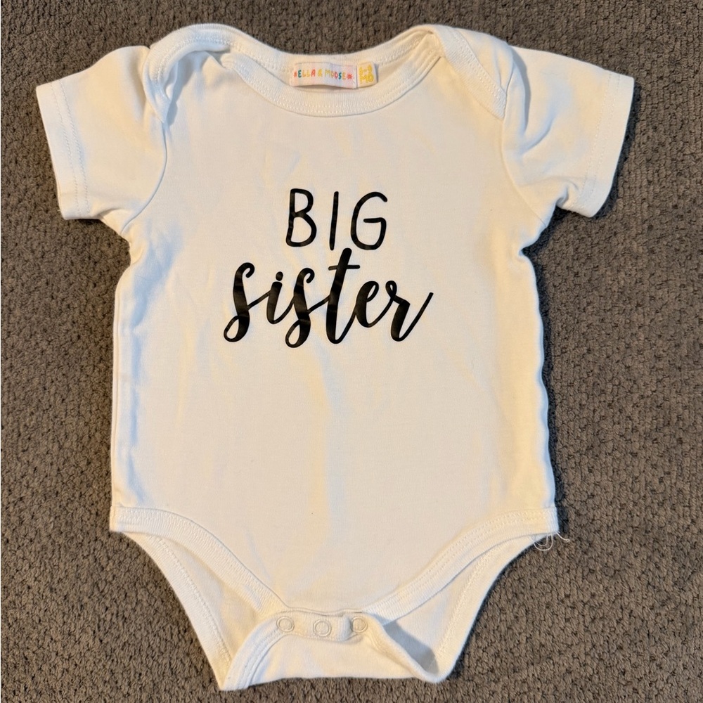 6-9 Month Big Sister Baby Onesie